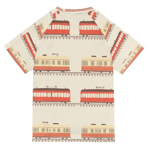 Swing Shirts Train Railway White Rashguard Short Sleeve Boy Swimsuit Sunscreen T-Shirts Sun Swimwear Sets UPF 50+2