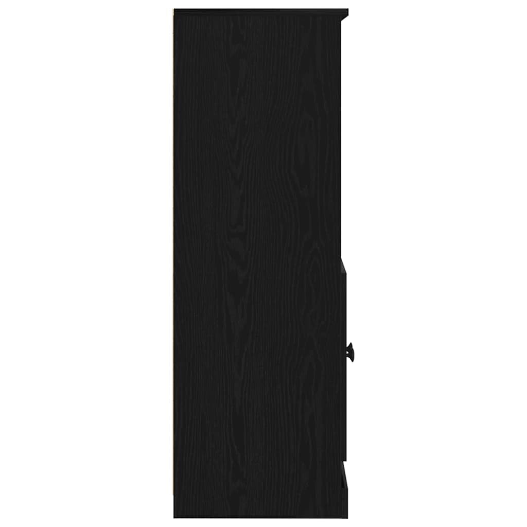 vidaXL Wysoki stół bufetowy Czarny Dąb 60 x 35.5 x 103.5 cm, Stół bufetowy, prostokątny, nowoczesna szafka z dębu, klasyczna komoda, trwałe rozwiązanie do organizacji w domu