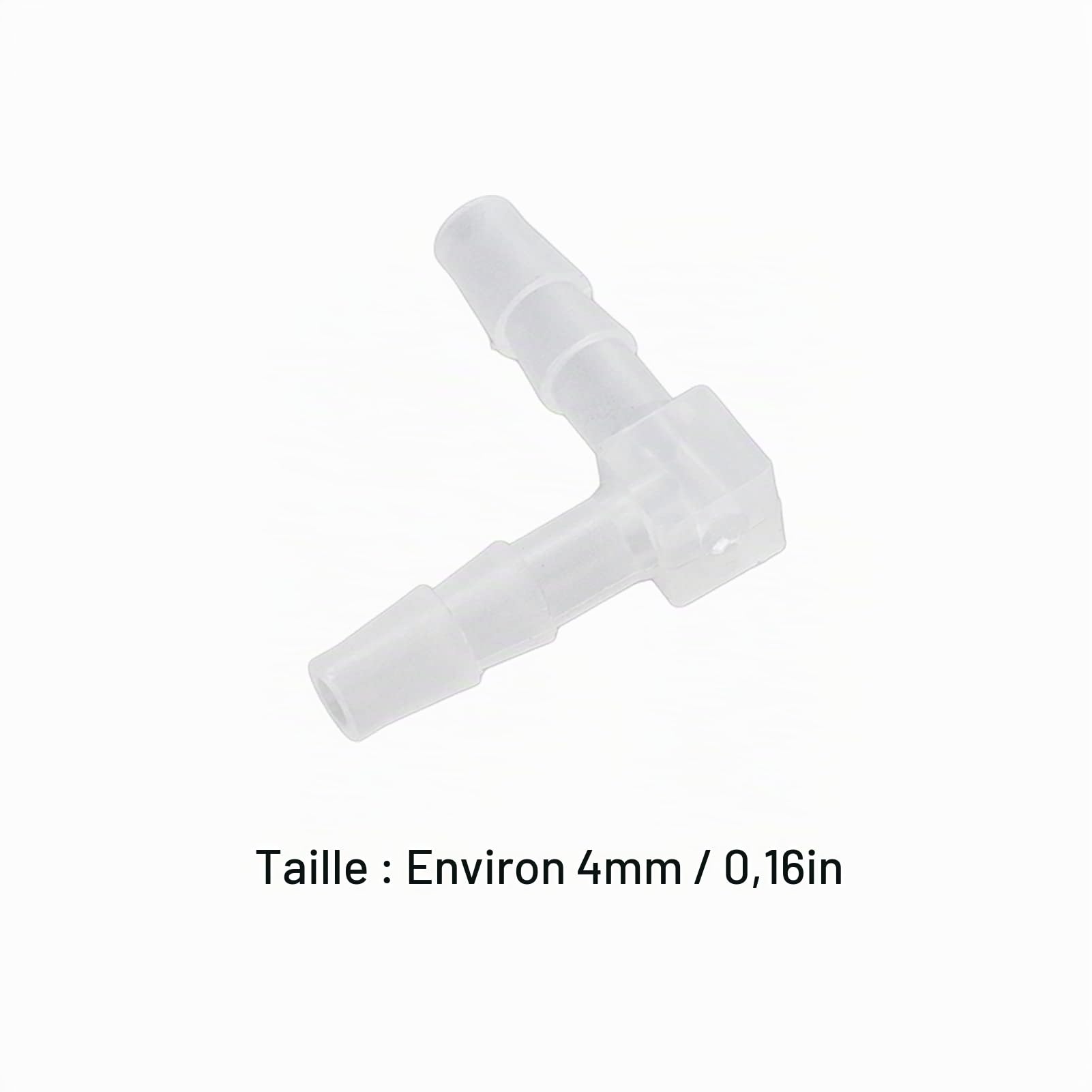 Raccord Elbow en Plastique 10 pièces, Joint Splicer Mender Adapter Union Adapter 90° L Fitting (4mm)