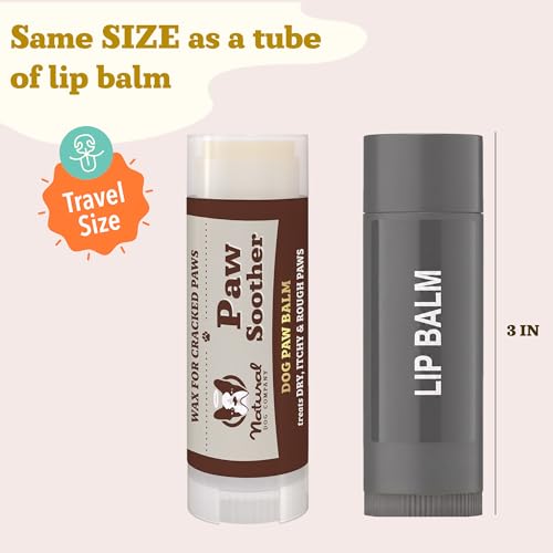 Image of Natural Dog Company Paw Soother Dog Paw Balm - Moisturizes Dry Cracked Paws After Walks, Hot Pavement, Beach Sand, Hiking & Outdoor Play with Coconut Oil & Calendula, Daily Paw Care, 0.15 oz Stick