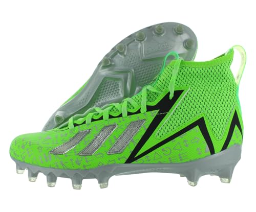 adidas Freak 23 - Super Bowl Mens Shoes Size 10, Color: Team Solar Green/Silver Metallic/Core Black