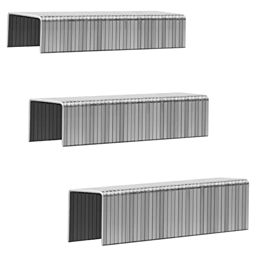 sitldy heavy duty t50 stainless steel staples 1000 count 3 sizes for staple gun, includes: 5/16", 3/8", 1/2" assortment, combo kit,10.6mm crown (1000)