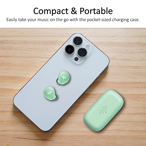 Image of iLuv myBuds Wireless Earbuds, Bluetooth 5.3, Built-in Microphone, 20 Hour Playtime, IPX6 Waterproof Protection, Compatible with Apple & Android, Includes Charging Case & 4 Ear Tips, TB100 Mint