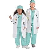 Amscan Unisex Doctor Halloween Costume for Kids, 3-4T, Includes Coat, Shirt, Pants, Hat, Stethoscope...