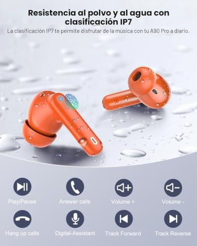 Miniatura 6 de Btootos Auriculares Inalámbricos, Bluetooth 5.3 Con Hd Micrófono Hifi Estéreo Pantalla Led, Reducción De Ruido, 13 Mm Controlador Dinámico, Ip7 Impermeable 36h Cascos Inalambricos