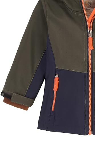 first instinct by killtec Kinder Softshelljacke/Outdoorjacke mit Kapuze FIOW 5 MNS SFTSHLL JCKT, dunkeloliv, 110, 42116-000