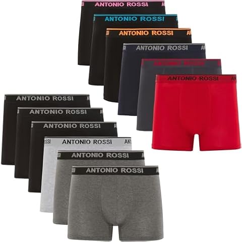 ANTONIO ROSSI Men's Hipsters Fitted Boxer 12-pack Cover
