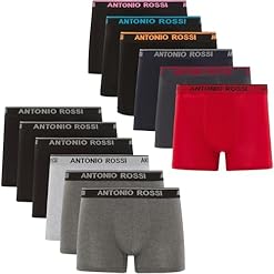 Antonio Rossi 12er-Pack Herren-Boxer-Hipster – Herren-Boxershorts Multipack mit elastischem Bund