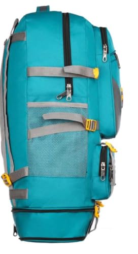Image of 65L Heavy Duty Hiking & Trekking Rucksack Bag | Waterproof Travel Backpack with Adjustable Compression Buckles for Men & Women | Camping, Outdoor & Sports Bag (Navy Blue)