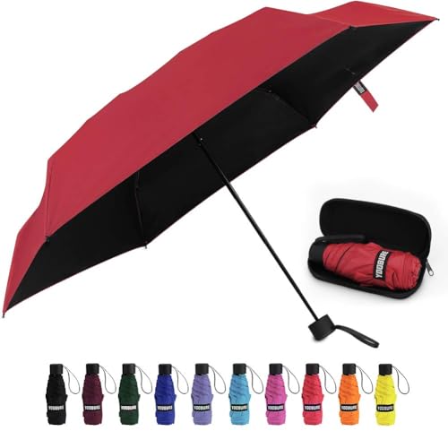 Yoobure Small Mini Umbrella with Case Light Compact Design Perfect for Travel Lightweight Portable Parasol Outdoor Sun&Rain Umbrellas