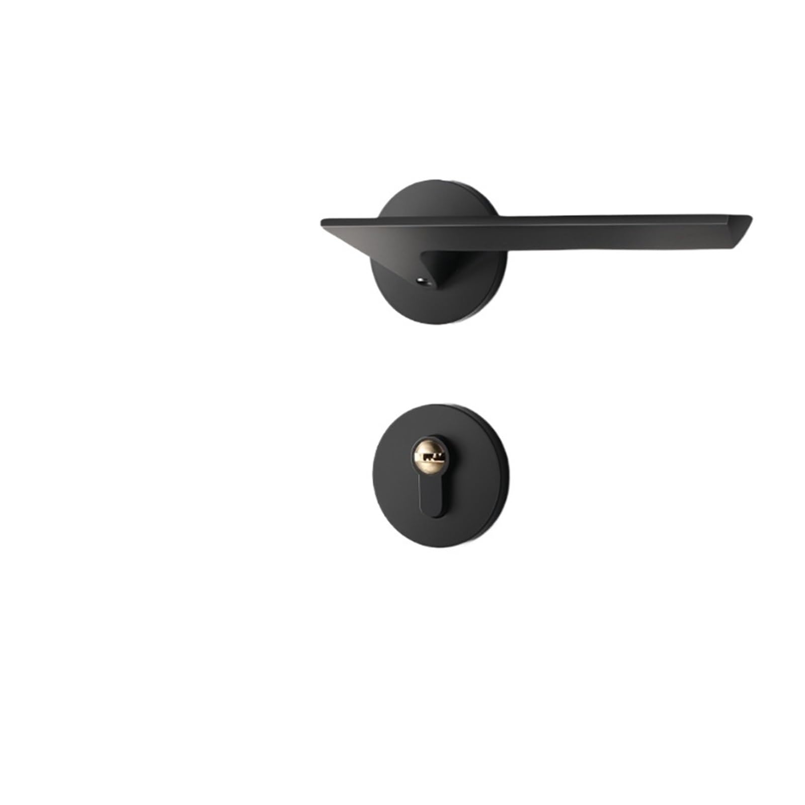 NYRXRYTCA Black Silent Interior Door Handle Bedroom Door Lock Interior Door Lock Silent Handle Lock Split Magnetic Wooden Door Lock(Type C door lock)
