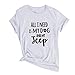 Produktbild KIMODO Damen T-Shirt Tops Sommer Bluse Sport Shirt Lässige Strickjacke Oansatz Kurzarm Beiläufig Frauen Kurzarm Brief Gedruckt Bluse Sweatshirt (B-Weiß, S)