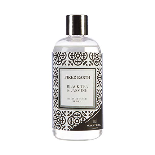 Wax Lyrical Fired Earth Black Tea & Jasmine Reed Diffuser Refill - 200ml | Sophisticated Fragrance with Jasmine Black Tea & Spices | Made in England