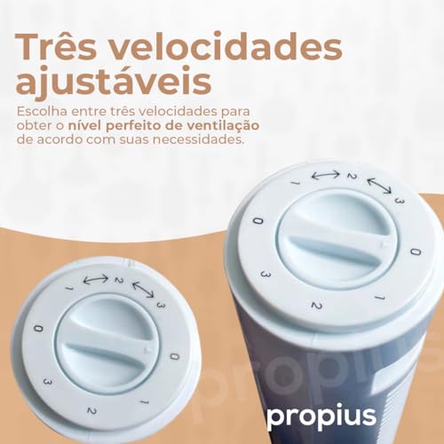 Circulador De Ar Ventilador Turbo Silêncio Silencioso Premium 3 Velocidades De Coluna Portátil Torre