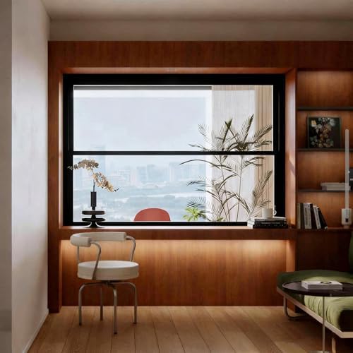 Replacement Sliding Window, White Aluminum Ventilated for Bathroom & Utility Room, 23”x41”, Ideal for Shed & Basement, Sleek Black Design, Easy Installation