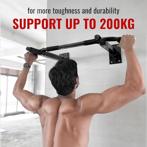 Image of Slovic Pull up Bar for Home Workout [200 KG Load Capacity] | Pull up bar Wall Mounted | Gym Equipment for Home Workout | Pull up bar stand for Men, Women & Kids | Pull up rod for Chin ups