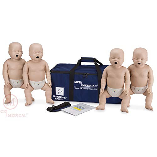 4-Pack of Infant CPR Manikins with Compression Rate Monitors by Prestan, Medium Skin Tone PP-IM-400M-MCR-MS