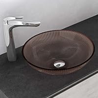 Lavabo Da Appoggio In Vetro Temperato Ovale - Design Moderno Oro Nero Per Bagno O Cucina - Foto 9