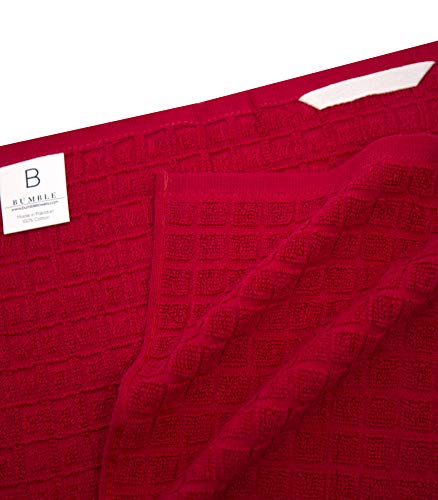 Image of Premium Kitchen Towels (20 inchx 28 inch, 6 Pack) | Large Cotton Dish Towels | Flat & Terry Highly Absorbent Kitchen Linen Set with Hanging Loop | Red Check