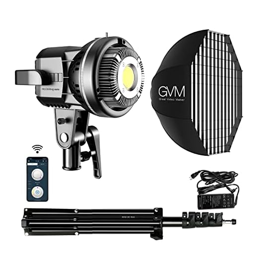 GVM Great Video Maker 80W LED Light, Photography Studio Lighting Kit,Softbox Lighting Kit with Bowens Mount,Tripod Stand,22in Softbox,CRI97+ 5600K Continuous Output Lighting-YouTube,Video,Wedding
