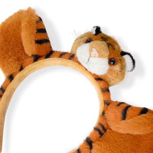 Image of Radhu & Kabby Hairband for Kids | Headband for Girl with Tiger Ears | Orange Animal Figure Hairband | Fun Dress-Up Accessory for Girls and Boys | Soft and Comfortable | One Piece