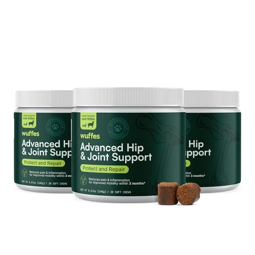 Wuffes Chewable Dog Hip & Joint Supplement - Glucosamine & Chondroitin Chews - Dog Joint Supplements & Vitamins - Extended Joint Care (Large Breed (Over 65 lbs), 90 Chews (Pack of 3))