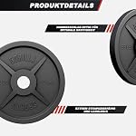 GORILLA SPORTS® Olympia Hantelscheiben - 1,25kg, 2,5kg, 5kg, 10kg, 15kg, 20kg, 25kg, 30kg Gewichte, 50mm Bohrung, Gusseisen, Einzeln/Set - Gewichtsscheiben, Hantelscheiben-Set, Hanteln – Bild 4