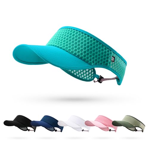 LONGLONG Sports Sun Visor Hat - Moisture Wicking Sun Protection with Adjustable Strap for Running Tennis Golf Hiking Teal