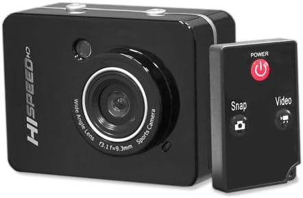 Hi Speed Sports Action Camera - HD 1080P Mini Camcorder w/ 12 MP Cam, 2.4" Touch Screen USB SD Card HDMI, Battery - Waterproof Case, USB Cable, Wireless Remote Control, Mount - Pyle PSCHD60BK (Black)