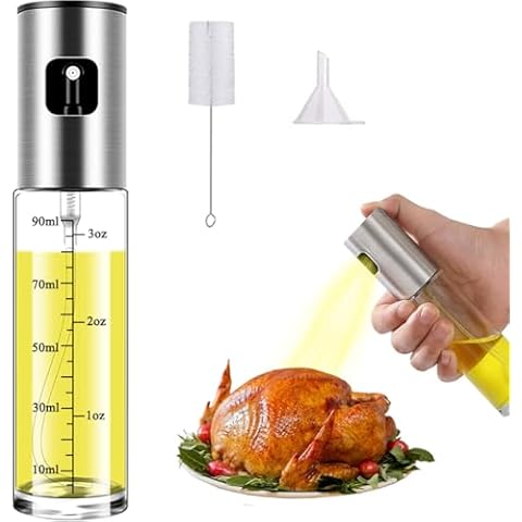 Olive Oil Sprayer Mister for Cooking Oil Spritzer for Air Fryer,Oil Spray Bottle for Vinegar Kitchen Gadgets for BBQ,Making Salad, Baking, Grilling (100ml) Cover