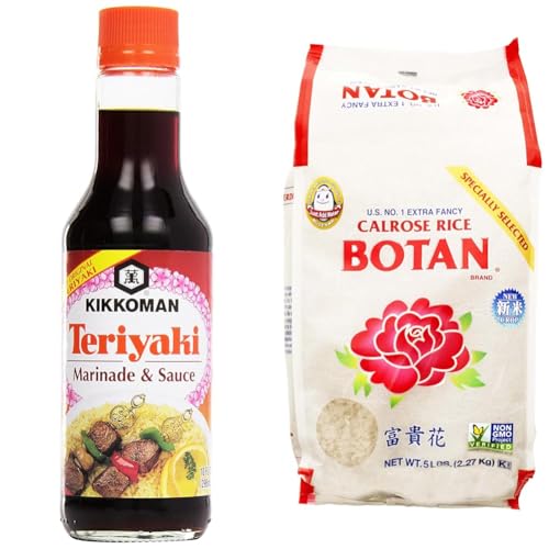 Kikkoman Teriyaki Marinade & Sauce (10 oz) with Botan Musenmai Calrose Rice (5 Pound) Cooking Bundle image 2