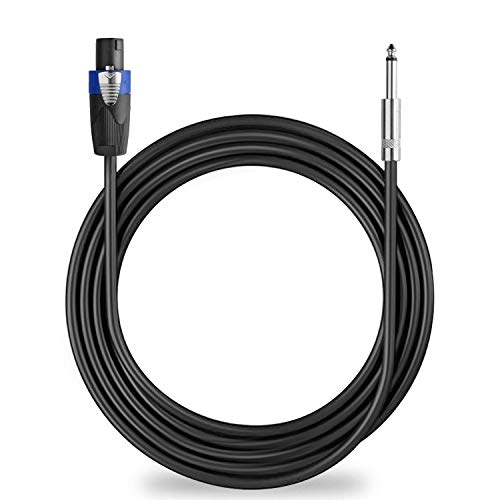pro 25 feet speakon to 14 speaker cable - 25 ft 12 gauge speakon to 14 male inch audio amplifier connection heavy duty cord - single