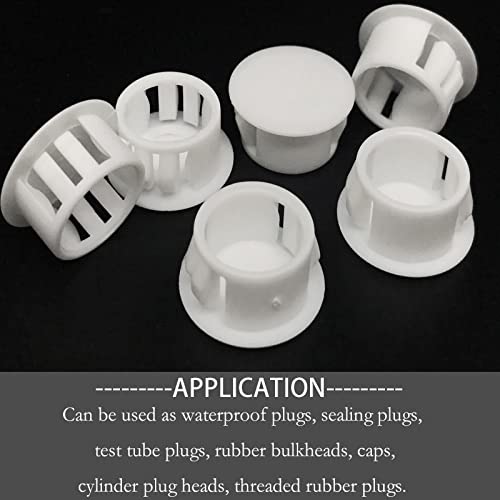Image of 50pcs Plastic Round Snap in Type Locking, White Hole Plugs Flush, urniture Fencing Post Pipe Protective Cover Cap(White;Dia:14mm)