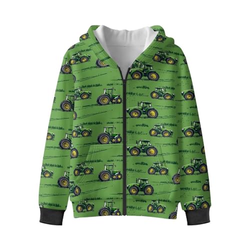 Boys Zipper Hooded Kids Sweatshirt Casual Loose Long Sleeve Sport School Coat with Jacket Age 3-104
