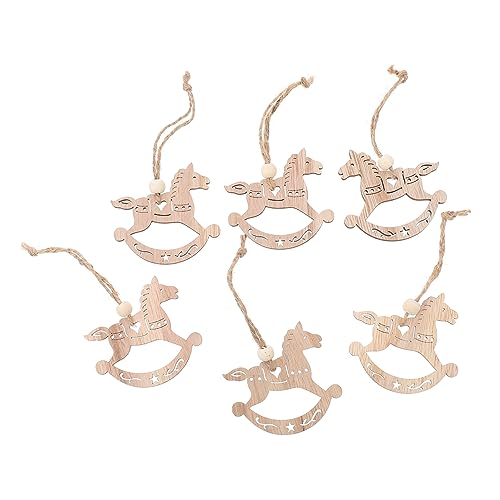 WOONEKY 6 Stück Teiliges Kreative Holzanhänger Weihnachtsbaumschmuck...