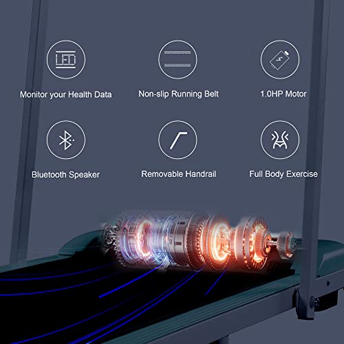 Treadmills for Home Foldable 2 in 1 with Handrail Adjustable Incline, 1-6 km/h Running Machine, Walking Pad with Incline LED Display Phone Holder Remote Control Transport Wheels Plug Pink - Image 6
