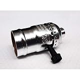 Zoccolo tipo vintage cromo E27 con interruttore rotante