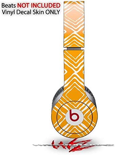 Skin Decal Wrap Works with Original Beats Solo HD Headphones Wavey Orange Skin Only (Headphones NOT Included)