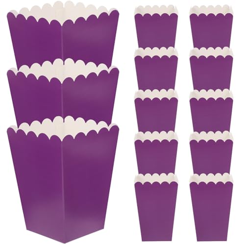 SWETRACE 50 Cajas de Palomitas de Maíz Resistentes Grasa, Papel Plegable Color Púrpura, 50 Piezas para Fiesta, Contenedores Ligeros para Bocadillos y Dulces, Ideales para Bodas y Eventos