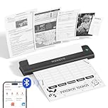 MUNBYN Portable Printers Wireless ITP02, Portable Printer Bluetooth, Support Thermal 8.5" x 11" & A4, Compatible with Android, iOS & Laptop, Small Printer for Home, School, Black