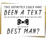 YiKaLus Funny Will You Be My Best Man Card, Best Man Proposal Card, Wedding Invitation Card for Groomsman, Card for Groomsman