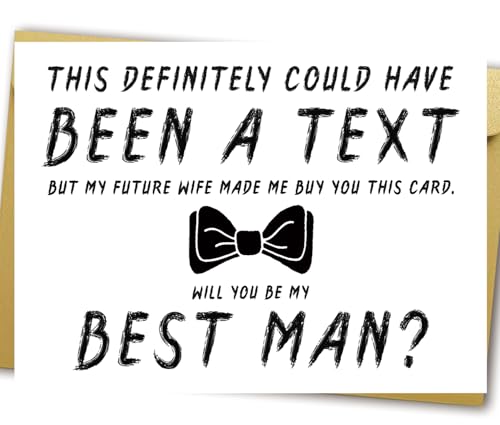 YiKaLus Funny Will You Be My Best Man Card, Best Man Proposal Card, Wedding Invitation Card for...