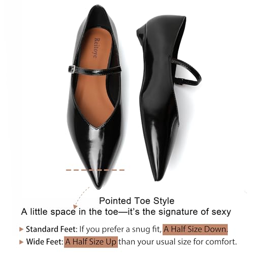 Image of Reitoye Flats for Womens Closed Pointed Toe Ballet Flat Comfortable Dressy Work Slip On Casual Shoes Womens Flats