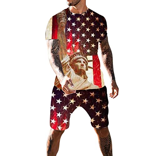 Men's Sweatsuit Tracksuit Compression Shirt Pants Skin-Tight Quick Dry Fitness Tracksuit Gym Yoga Suits Plus Size Summer Outfits Jogger Set(Red,Xx-Large) #TOP30