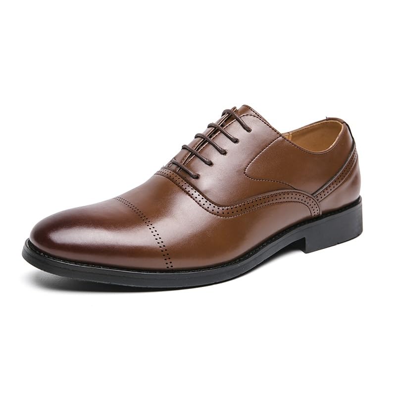 Chaussures Oxford en cuir PU pour hommes avec une semelle en caoutchouc noire