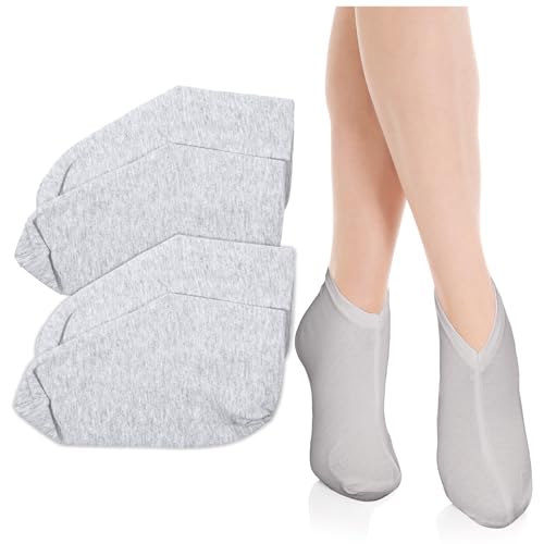 Gjinxi 2 Pairs Moisturizing Socks Overnight, Lotion Socks for Dry Feet Grey