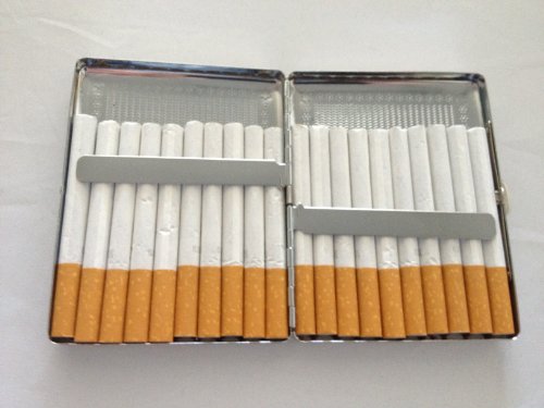 Victorian Style Classic Metallic Silver Color Double Sided King And 100S Cigarette Case Holder And Credit Card Rfid Protective Security Wallet (Magic Mirror) #TOP2