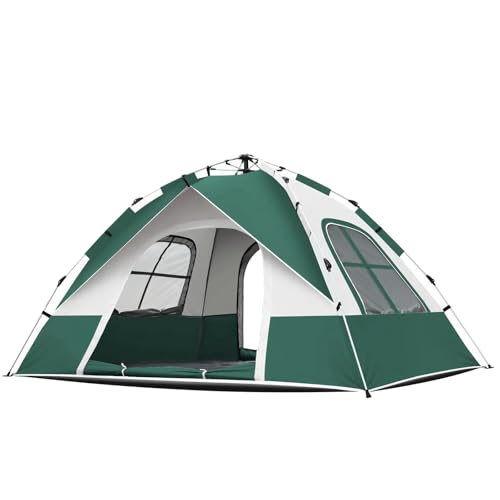 Instant Tent 2 Person (Forest Green) - Family Automatic Pop Up Reactive Camping Tent/Silver Coating UV Protection, Waterproof Portable for Backpacking & Camping with Carring Bag(Easy Setup & Fold)