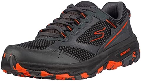 Skechers Men's GOrun Altitude-Trail Running Walking Hiking Shoe with Air Cooled Foam Sneaker, Charcoal/Orange/Black, 11