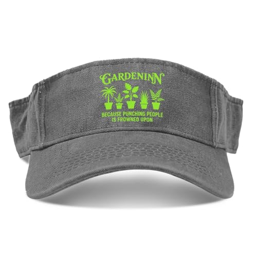 Gardening Because Punching People Cooling Funny Caps for Mens Fashionable Visor Hat Light Grey
